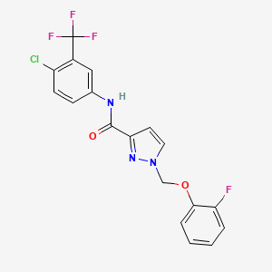 N-[4-chloro-3-(trifluoromethyl)phenyl]-1-[(2-fluorophenoxy)methyl]-1H-pyrazole-3-carboxamide