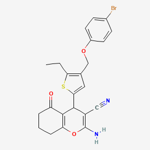 2-amino-4-{4-[(4-bromophenoxy)methyl]-5-ethylthiophen-2-yl}-5-oxo-5,6,7,8-tetrahydro-4H-chromene-3-carbonitrile