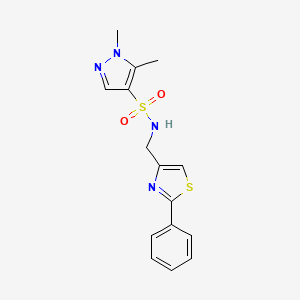 molecular formula C15H16N4O2S2 B10958533 1,5-dimethyl-N-[(2-phenyl-1,3-thiazol-4-yl)methyl]-1H-pyrazole-4-sulfonamide 