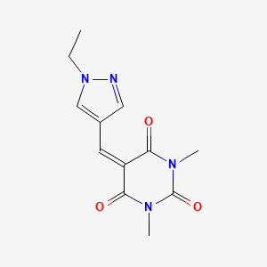 molecular formula C12H14N4O3 B10958541 2,4,6(1H,3H,5H)-Pyrimidinetrione, 5-[(1-ethyl-1H-pyrazol-4-yl)methylene]-1,3-dimethyl- 