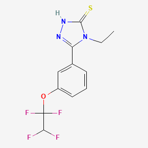 molecular formula C12H11F4N3OS B10958575 4-ethyl-5-[3-(1,1,2,2-tetrafluoroethoxy)phenyl]-4H-1,2,4-triazole-3-thiol 