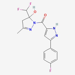 [5-(difluoromethyl)-5-hydroxy-3-methyl-4,5-dihydro-1H-pyrazol-1-yl][5-(4-fluorophenyl)-1H-pyrazol-3-yl]methanone