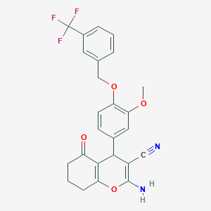 2-amino-4-(3-methoxy-4-{[3-(trifluoromethyl)benzyl]oxy}phenyl)-5-oxo-5,6,7,8-tetrahydro-4H-chromene-3-carbonitrile