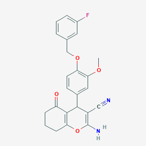 2-amino-4-{4-[(3-fluorobenzyl)oxy]-3-methoxyphenyl}-5-oxo-5,6,7,8-tetrahydro-4H-chromene-3-carbonitrile