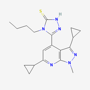 4-butyl-5-(3,6-dicyclopropyl-1-methyl-1H-pyrazolo[3,4-b]pyridin-4-yl)-4H-1,2,4-triazole-3-thiol