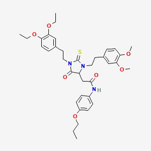 2-{1-[2-(3,4-diethoxyphenyl)ethyl]-3-[2-(3,4-dimethoxyphenyl)ethyl]-5-oxo-2-thioxoimidazolidin-4-yl}-N-(4-propoxyphenyl)acetamide