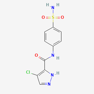 molecular formula C10H9ClN4O3S B10958656 4-chloro-N-(4-sulfamoylphenyl)-1H-pyrazole-3-carboxamide 