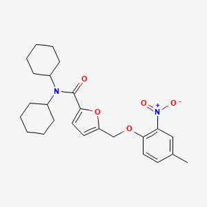 N,N-dicyclohexyl-5-[(4-methyl-2-nitrophenoxy)methyl]furan-2-carboxamide