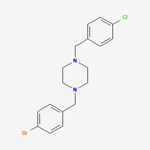 1-[(4-Bromophenyl)methyl]-4-[(4-chlorophenyl)methyl]piperazine