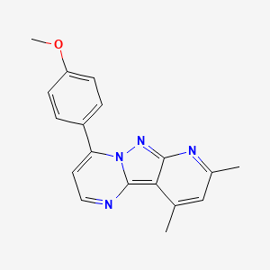 molecular formula C18H16N4O B10958716 6-(4-methoxyphenyl)-11,13-dimethyl-3,7,8,10-tetrazatricyclo[7.4.0.02,7]trideca-1,3,5,8,10,12-hexaene 