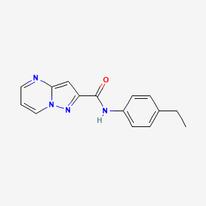 molecular formula C15H14N4O B10958726 N-(4-ethylphenyl)pyrazolo[1,5-a]pyrimidine-2-carboxamide 