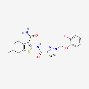 N-(3-carbamoyl-6-methyl-4,5,6,7-tetrahydro-1-benzothiophen-2-yl)-1-[(2-fluorophenoxy)methyl]-1H-pyrazole-3-carboxamide