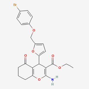 ethyl 2-amino-4-{5-[(4-bromophenoxy)methyl]furan-2-yl}-5-oxo-5,6,7,8-tetrahydro-4H-chromene-3-carboxylate