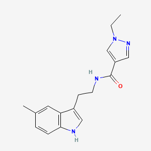 molecular formula C17H20N4O B10958761 1-ethyl-N-[2-(5-methyl-1H-indol-3-yl)ethyl]-1H-pyrazole-4-carboxamide 