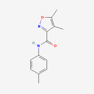 molecular formula C13H14N2O2 B10958766 4,5-dimethyl-N-(4-methylphenyl)-1,2-oxazole-3-carboxamide 