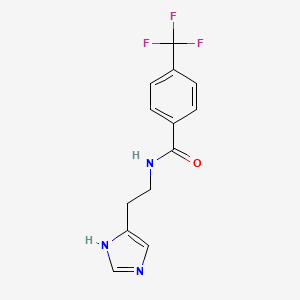 molecular formula C13H12F3N3O B10958771 N-[2-(1H-imidazol-4-yl)ethyl]-4-(trifluoromethyl)benzamide 