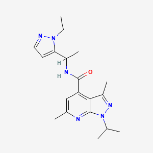 N-[1-(1-ethyl-1H-pyrazol-5-yl)ethyl]-3,6-dimethyl-1-(propan-2-yl)-1H-pyrazolo[3,4-b]pyridine-4-carboxamide