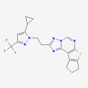 2-{2-[5-cyclopropyl-3-(trifluoromethyl)-1H-pyrazol-1-yl]ethyl}-9,10-dihydro-8H-cyclopenta[4,5]thieno[3,2-e][1,2,4]triazolo[1,5-c]pyrimidine