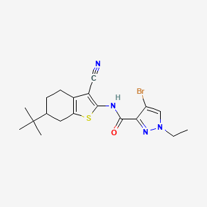 4-bromo-N-(6-tert-butyl-3-cyano-4,5,6,7-tetrahydro-1-benzothiophen-2-yl)-1-ethyl-1H-pyrazole-3-carboxamide