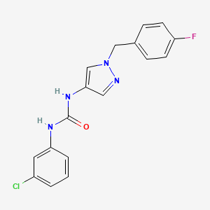 molecular formula C17H14ClFN4O B10958808 1-(3-chlorophenyl)-3-[1-(4-fluorobenzyl)-1H-pyrazol-4-yl]urea 