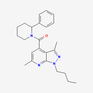 (1-butyl-3,6-dimethyl-1H-pyrazolo[3,4-b]pyridin-4-yl)(2-phenylpiperidin-1-yl)methanone