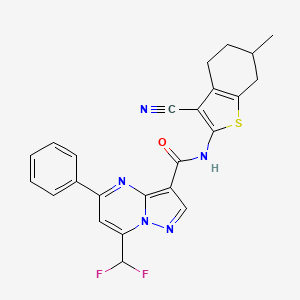 N-(3-cyano-6-methyl-4,5,6,7-tetrahydro-1-benzothiophen-2-yl)-7-(difluoromethyl)-5-phenylpyrazolo[1,5-a]pyrimidine-3-carboxamide