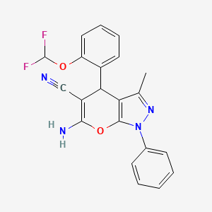 6-Amino-4-[2-(difluoromethoxy)phenyl]-3-methyl-1-phenyl-1,4-dihydropyrano[2,3-c]pyrazole-5-carbonitrile