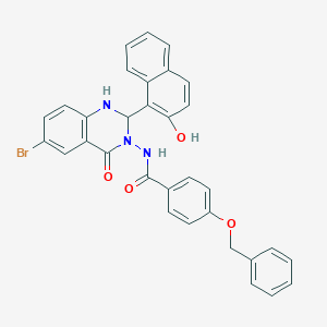 molecular formula C32H24BrN3O4 B10958880 4-(benzyloxy)-N-[6-bromo-2-(2-hydroxynaphthalen-1-yl)-4-oxo-1,4-dihydroquinazolin-3(2H)-yl]benzamide 