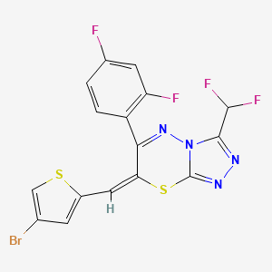 (7E)-7-[(4-bromothiophen-2-yl)methylidene]-3-(difluoromethyl)-6-(2,4-difluorophenyl)-7H-[1,2,4]triazolo[3,4-b][1,3,4]thiadiazine