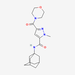 molecular formula C20H28N4O3 B10958884 N-(1-Adamantyl)-1-methyl-3-(morpholinocarbonyl)-1H-pyrazole-5-carboxamide 