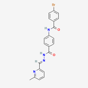 molecular formula C21H17BrN4O2 B10958887 4-bromo-N-[4-({(2E)-2-[(6-methylpyridin-2-yl)methylidene]hydrazinyl}carbonyl)phenyl]benzamide 