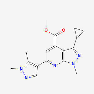 methyl 3-cyclopropyl-6-(1,5-dimethyl-1H-pyrazol-4-yl)-1-methyl-1H-pyrazolo[3,4-b]pyridine-4-carboxylate