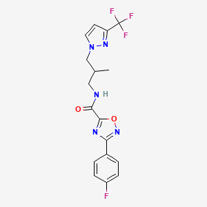 3-(4-fluorophenyl)-N-{2-methyl-3-[3-(trifluoromethyl)-1H-pyrazol-1-yl]propyl}-1,2,4-oxadiazole-5-carboxamide