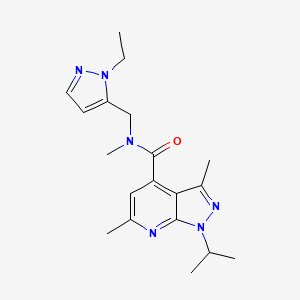 N-[(1-ethyl-1H-pyrazol-5-yl)methyl]-N,3,6-trimethyl-1-(propan-2-yl)-1H-pyrazolo[3,4-b]pyridine-4-carboxamide