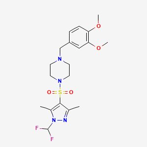 1-{[1-(difluoromethyl)-3,5-dimethyl-1H-pyrazol-4-yl]sulfonyl}-4-(3,4-dimethoxybenzyl)piperazine