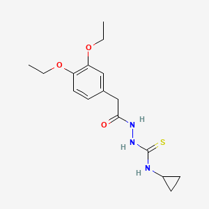 molecular formula C16H23N3O3S B10958993 N-cyclopropyl-2-[(3,4-diethoxyphenyl)acetyl]hydrazinecarbothioamide 