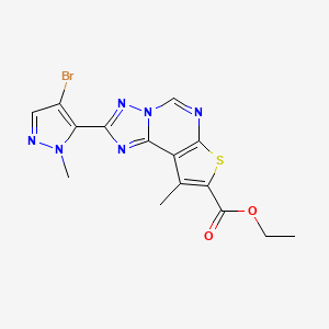 ethyl 2-(4-bromo-1-methyl-1H-pyrazol-5-yl)-9-methylthieno[3,2-e][1,2,4]triazolo[1,5-c]pyrimidine-8-carboxylate