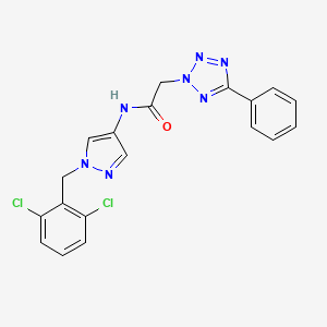 molecular formula C19H15Cl2N7O B10959039 N-[1-(2,6-dichlorobenzyl)-1H-pyrazol-4-yl]-2-(5-phenyl-2H-tetrazol-2-yl)acetamide 