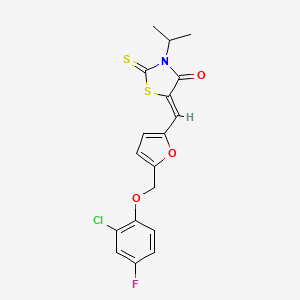 (5Z)-5-({5-[(2-chloro-4-fluorophenoxy)methyl]furan-2-yl}methylidene)-3-(propan-2-yl)-2-thioxo-1,3-thiazolidin-4-one