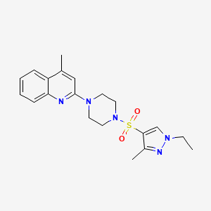 2-{4-[(1-ethyl-3-methyl-1H-pyrazol-4-yl)sulfonyl]piperazin-1-yl}-4-methylquinoline