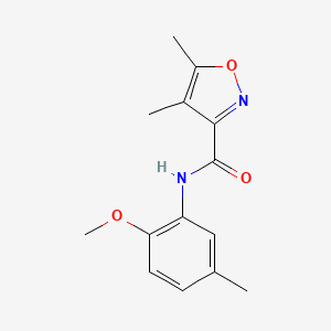 molecular formula C14H16N2O3 B10959059 N-(2-methoxy-5-methylphenyl)-4,5-dimethyl-1,2-oxazole-3-carboxamide 