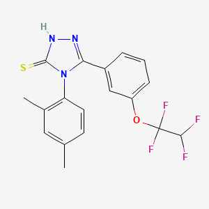 molecular formula C18H15F4N3OS B10959074 4-(2,4-dimethylphenyl)-5-[3-(1,1,2,2-tetrafluoroethoxy)phenyl]-4H-1,2,4-triazole-3-thiol 