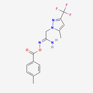 (1Z)-N'-{[(4-methylphenyl)carbonyl]oxy}-2-[5-methyl-3-(trifluoromethyl)-1H-pyrazol-1-yl]ethanimidamide