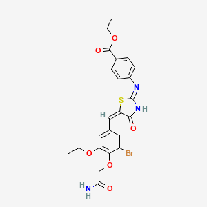 ethyl 4-({(2Z,5E)-5-[4-(2-amino-2-oxoethoxy)-3-bromo-5-ethoxybenzylidene]-4-oxo-1,3-thiazolidin-2-ylidene}amino)benzoate