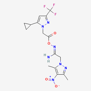 (1Z)-N'-({[5-cyclopropyl-3-(trifluoromethyl)-1H-pyrazol-1-yl]acetyl}oxy)-2-(3,5-dimethyl-4-nitro-1H-pyrazol-1-yl)ethanimidamide