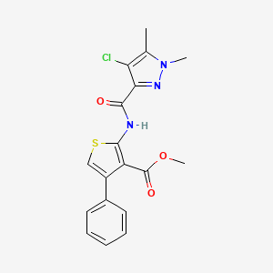 methyl 2-{[(4-chloro-1,5-dimethyl-1H-pyrazol-3-yl)carbonyl]amino}-4-phenylthiophene-3-carboxylate