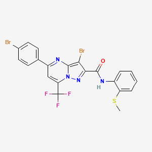 3-bromo-5-(4-bromophenyl)-N-[2-(methylsulfanyl)phenyl]-7-(trifluoromethyl)pyrazolo[1,5-a]pyrimidine-2-carboxamide