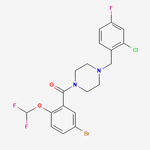 molecular formula C19H17BrClF3N2O2 B10959181 [5-Bromo-2-(difluoromethoxy)phenyl][4-(2-chloro-4-fluorobenzyl)piperazin-1-yl]methanone 