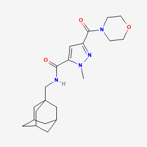 molecular formula C21H30N4O3 B10959189 N-(1-Adamantylmethyl)-1-methyl-3-(morpholinocarbonyl)-1H-pyrazole-5-carboxamide 