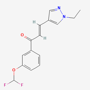 (2E)-1-[3-(difluoromethoxy)phenyl]-3-(1-ethyl-1H-pyrazol-4-yl)prop-2-en-1-one